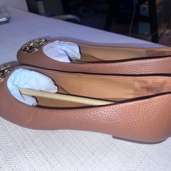 Royal Tan/Gold Chelsea Ballet Flat in Tumbled Leather (ONLY USED TWICE) - Picture 10 of 11
